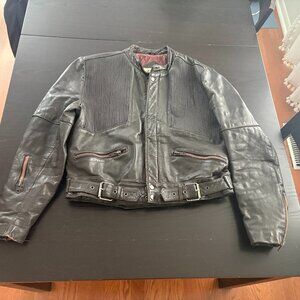 Vintage Mens Bermans Dark Brown Cafe Racer Leather Jacket Size 44 Large / Medium